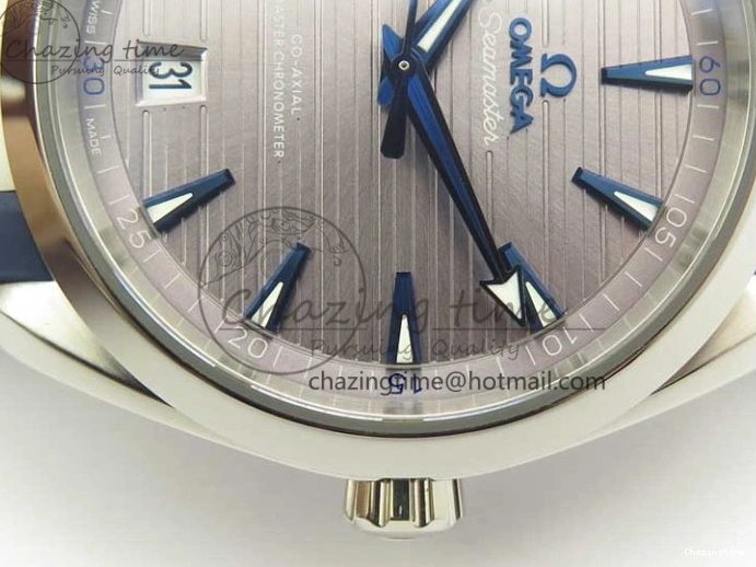 0501 Aqua Terra 150M Master Chronometers VSF 1:1 Best Edition Gray Dial Blue Hand on Blue Rubber Strap A8900 Super Clone HighQuality 8004